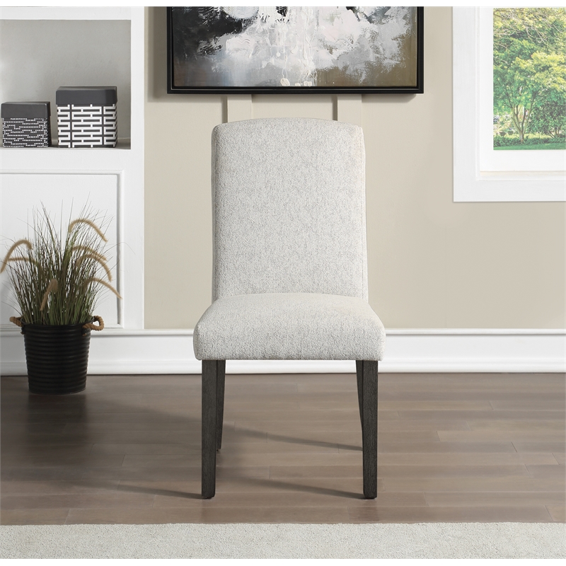 Everly Dining Chair 2-Pack in Oyster Gray Fabric with Gray Washed Legs