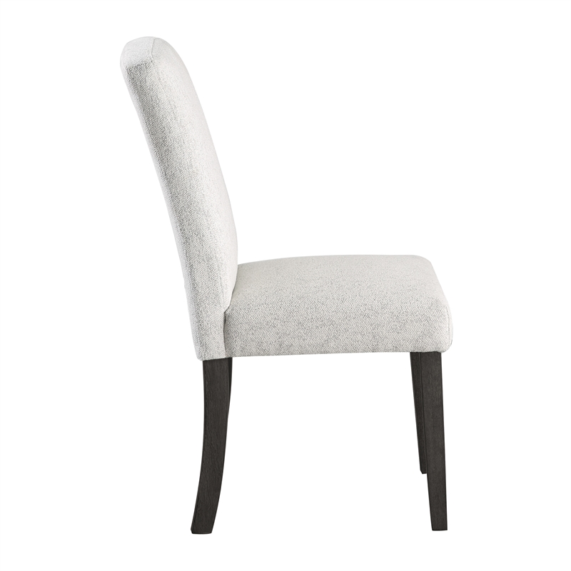 Everly Dining Chair 2-Pack in Oyster Gray Fabric with Gray Washed Legs