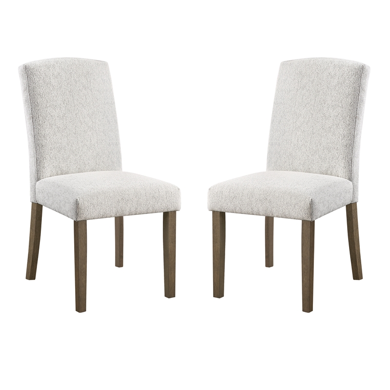 Everly Dining Chair 2-Pack in Oyster Gray Fabric with Gray Washed Legs