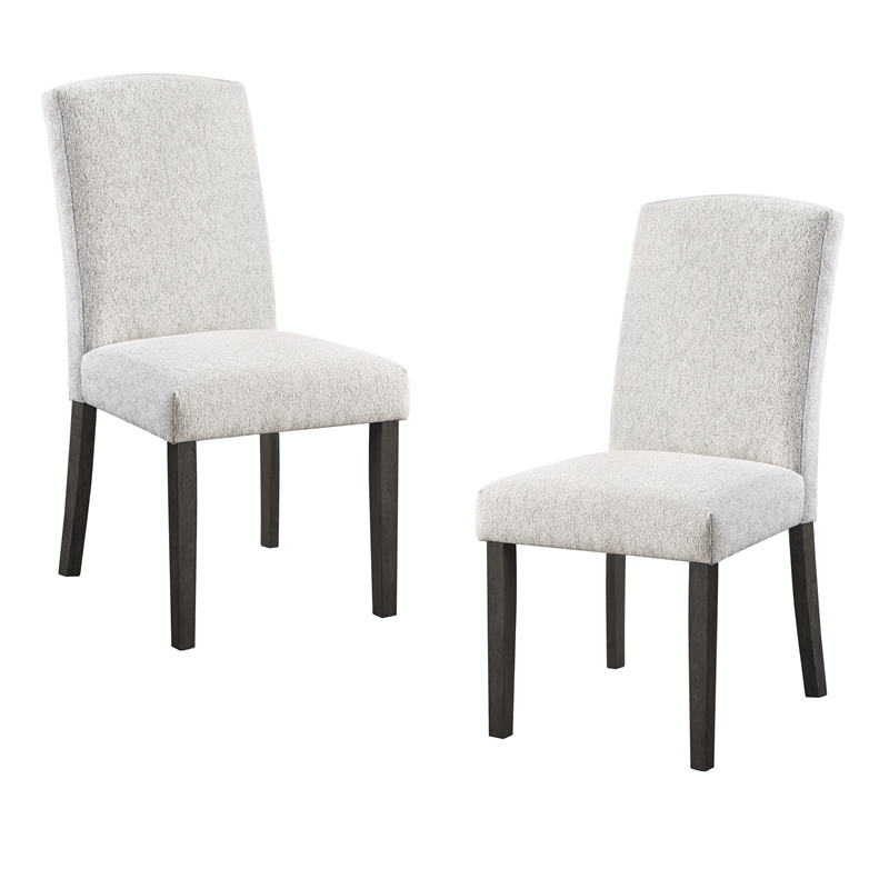 Everly Dining Chair 2-Pack in Oyster Gray Fabric with Gray Washed Legs