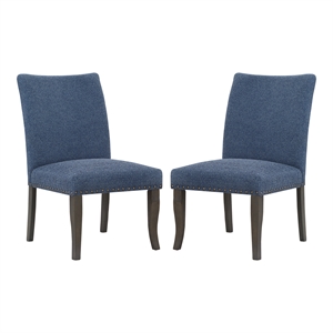 hamilton dining chair 2-pack with gray washed legs in atlantic blue fabric