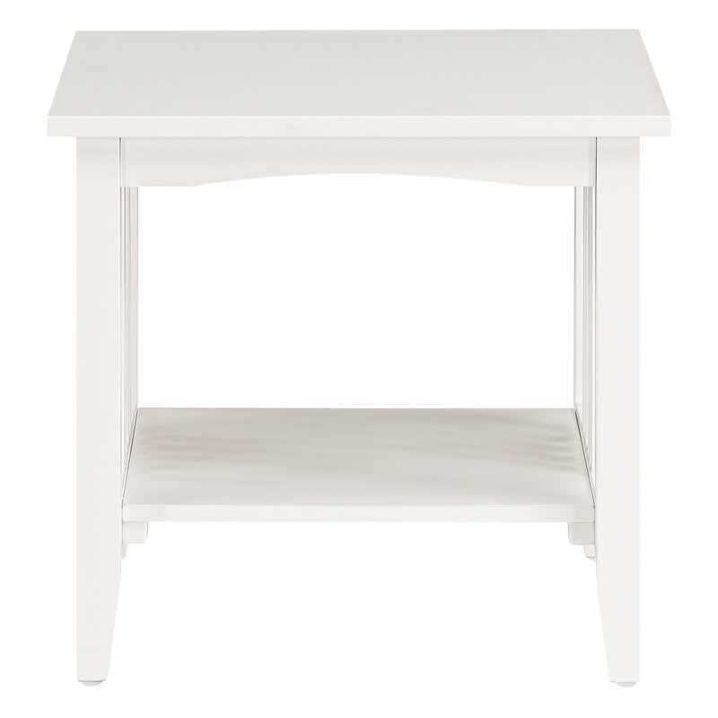 Sierra Mission End Table in White Finish in Engineered Wood