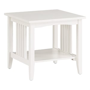 Sierra Mission End Table in White Finish in Engineered Wood