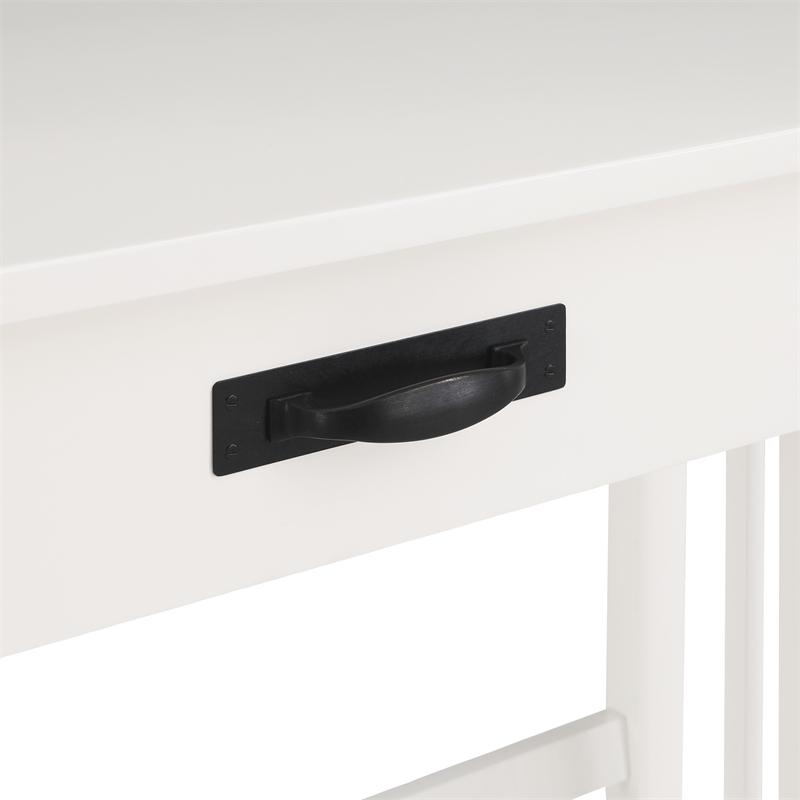 Sierra Writing Desk Engineered Wood in White Finish with Pull-Out Drawer