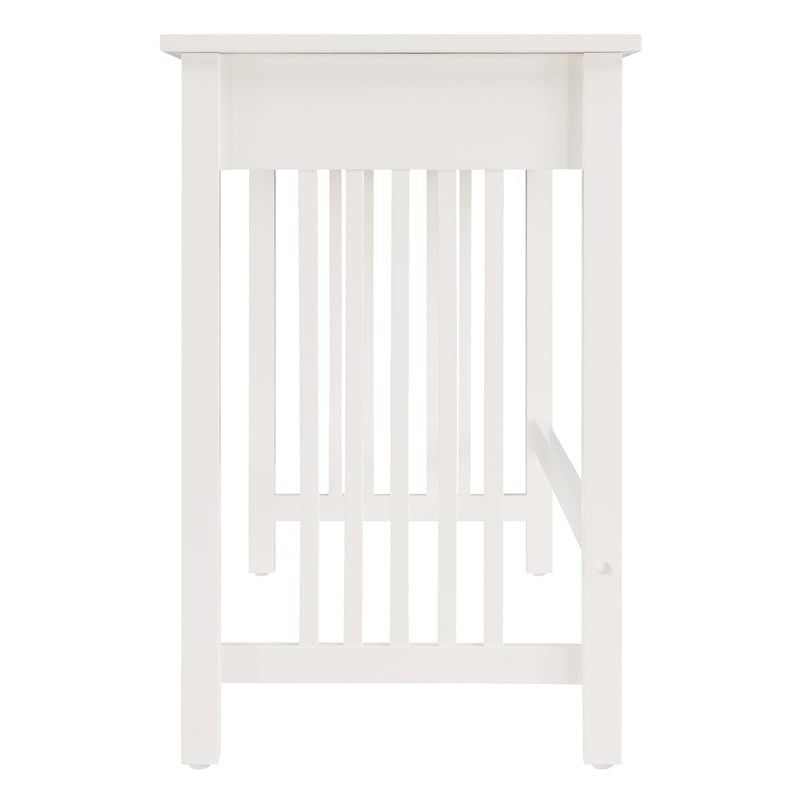 Sierra Writing Desk Engineered Wood in White Finish with Pull-Out Drawer