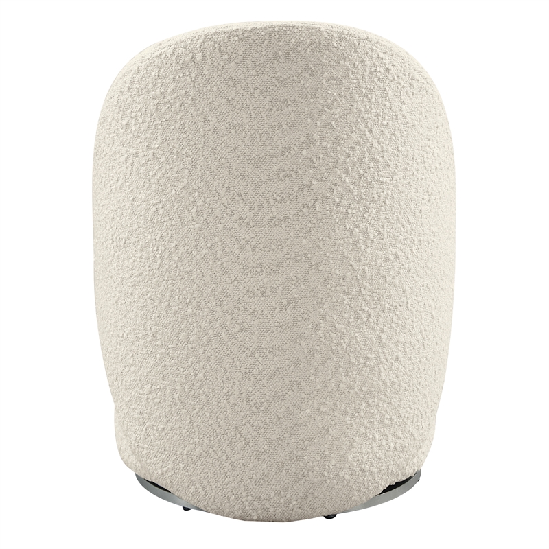 OSP Home Furnishings Lystra Fabric Swivel Vanity Chair in Textured Cream Fabric