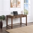 Baton Rouge  Sit-to-Stand Lift Wood Desk in Brushed Walnut Brown Finish