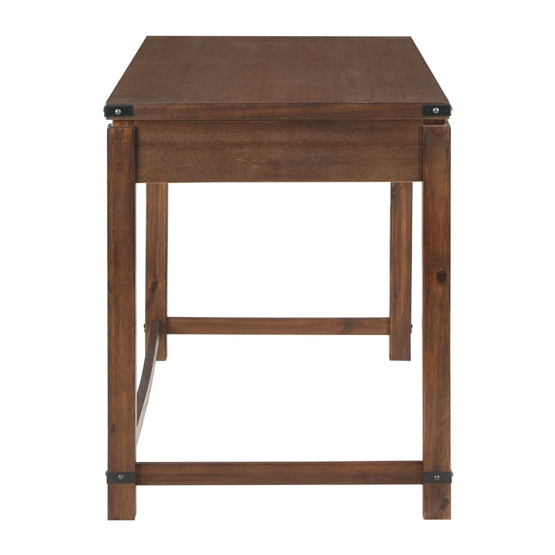 Baton Rouge  Sit-to-Stand Lift Wood Desk in Brushed Walnut Brown Finish