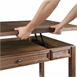 Baton Rouge  Sit-to-Stand Lift Wood Desk in Brushed Walnut Brown Finish