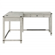 Baton Rouge Engineered Wood Sit-to-Stand L-Desk in Champagne Oak Finish