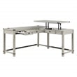 Baton Rouge Engineered Wood Sit-to-Stand L-Desk in Champagne Oak Finish