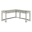 Baton Rouge Engineered Wood Sit-to-Stand L-Desk in Champagne Oak Finish
