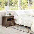 Stonebrook Nightstand with 2 USB Ports in Wood Classic Walnut Finish