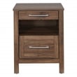 Stonebrook Nightstand with 2 USB Ports in Wood Classic Walnut Finish