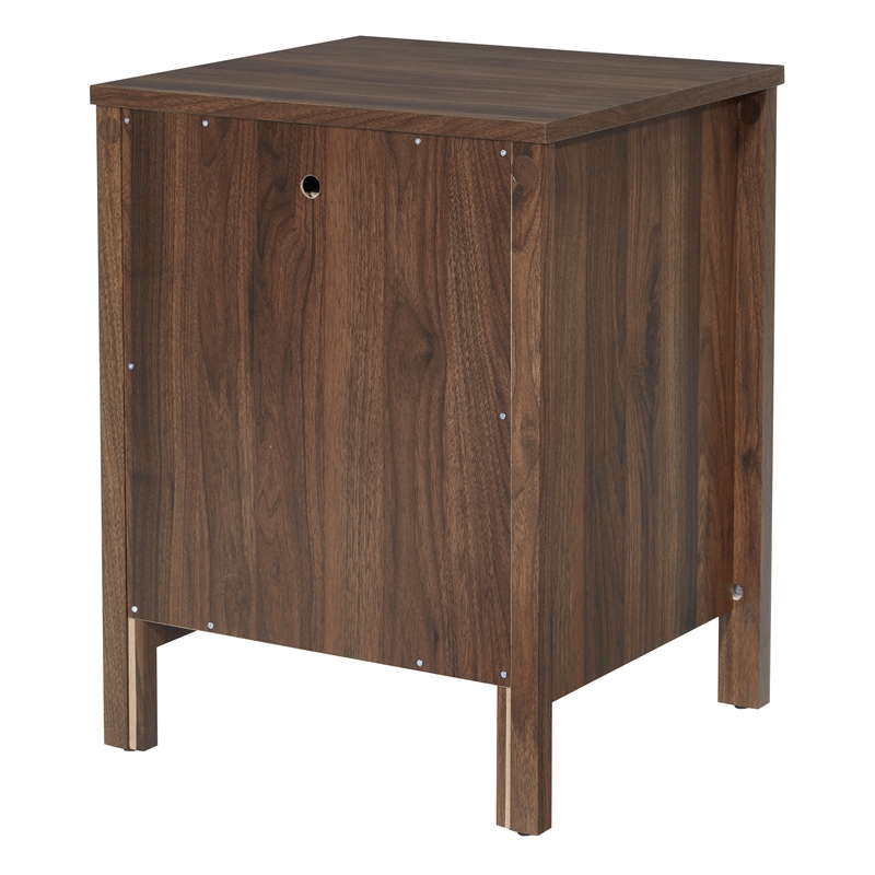 Stonebrook Nightstand with 2 USB Ports in Wood Classic Walnut Finish