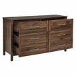 Stonebrook 6-Drawer Horizontal Dresser in Wood Classic Walnut Finish