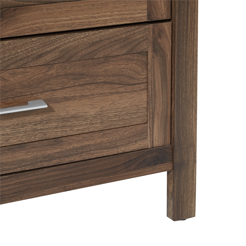 Stonebrook 6-Drawer Horizontal Dresser in Wood Classic Walnut Finish