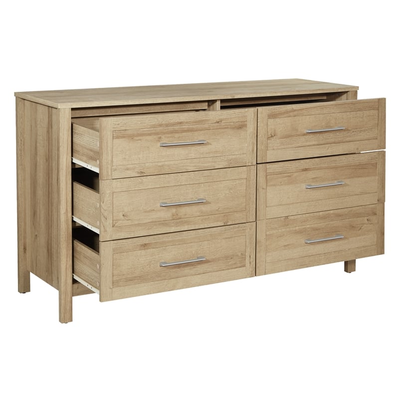 Stonebrook 6-Drawer Horizontal Dresser in Wood Canyon Oak Finish