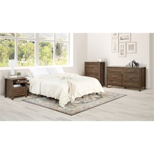 Stonebrook 3 Piece Bedroom Set in Wood Classic Walnut Finish