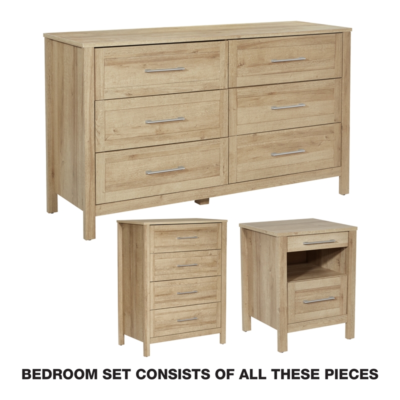 Stonebrook 3 Piece Bedroom Set in Wood Canyon Oak Finish