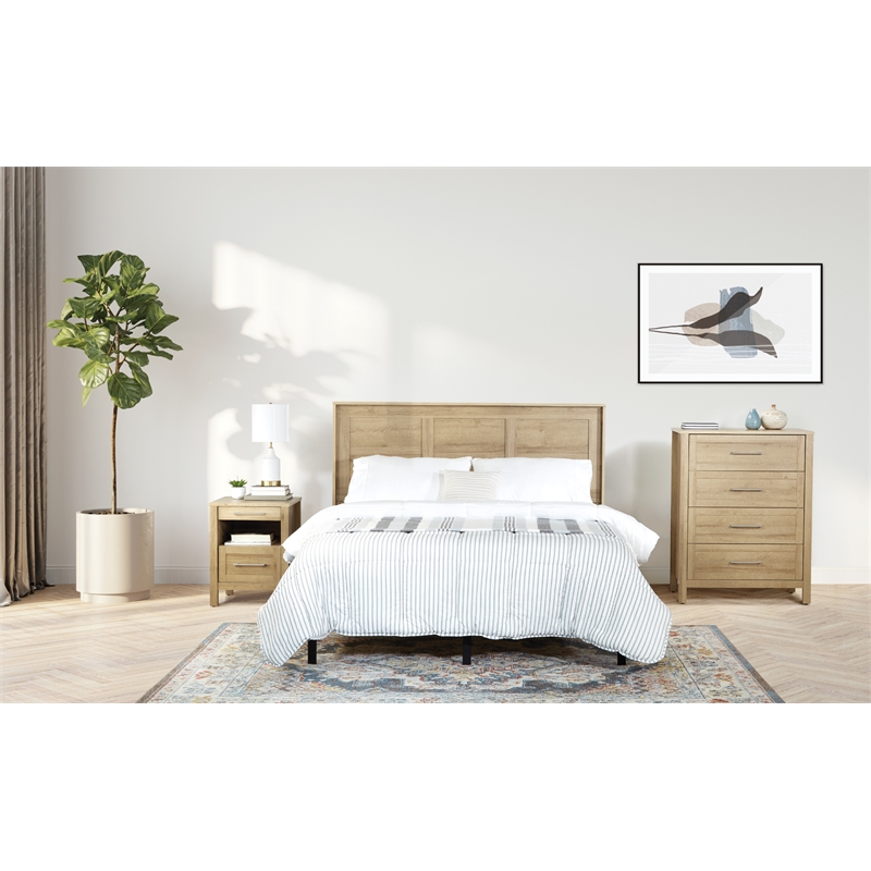 Stonebrook Queen/Full  3 Piece Bedroom Set in Wood  Canyon Oak Finish