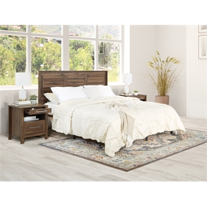 Stonebrook Queen/Full 3 Piece Bedroom Set in Wood Classic Walnut Finish