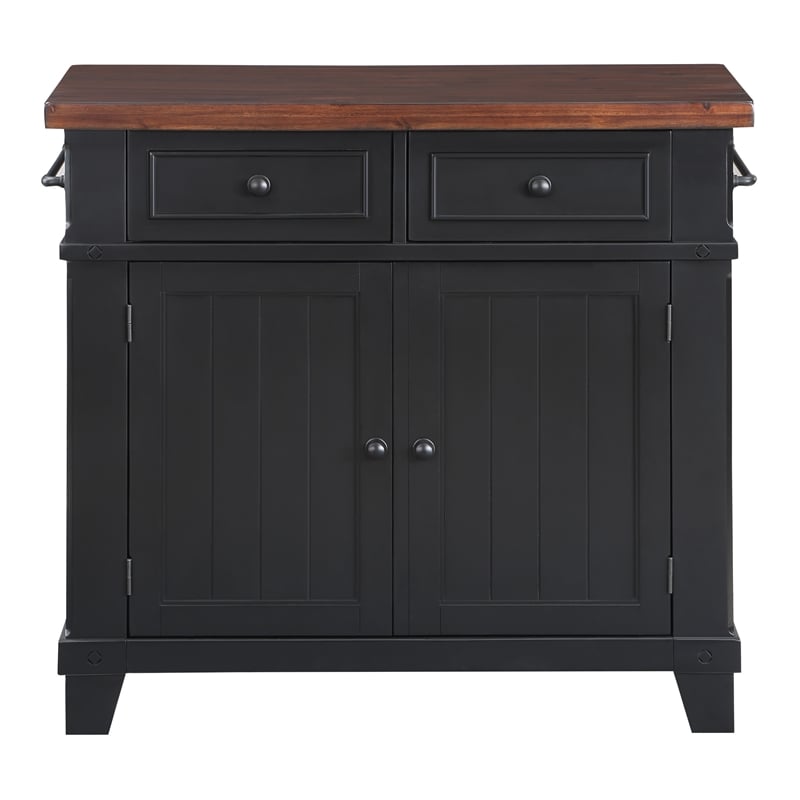 Madison Kitchen Island in Black Finish Engineered Wood