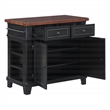 Madison Kitchen Island in Black Finish Engineered Wood