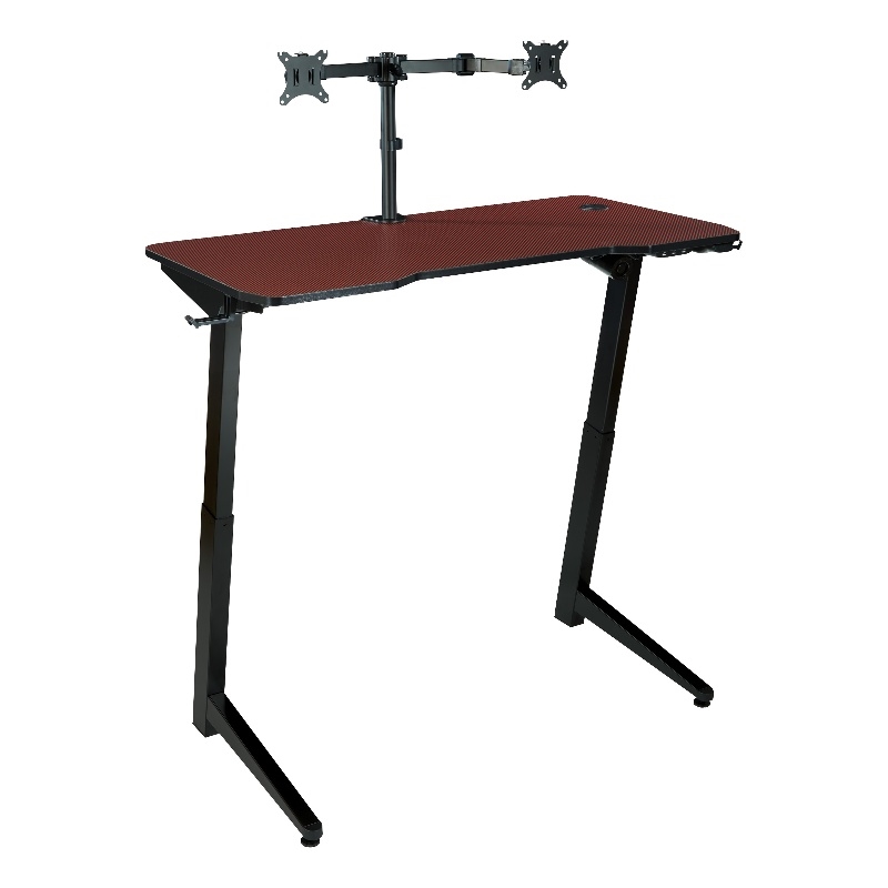 Arena 1337 Battlestation Electric Gaming Desk in Red  Engineered Wood