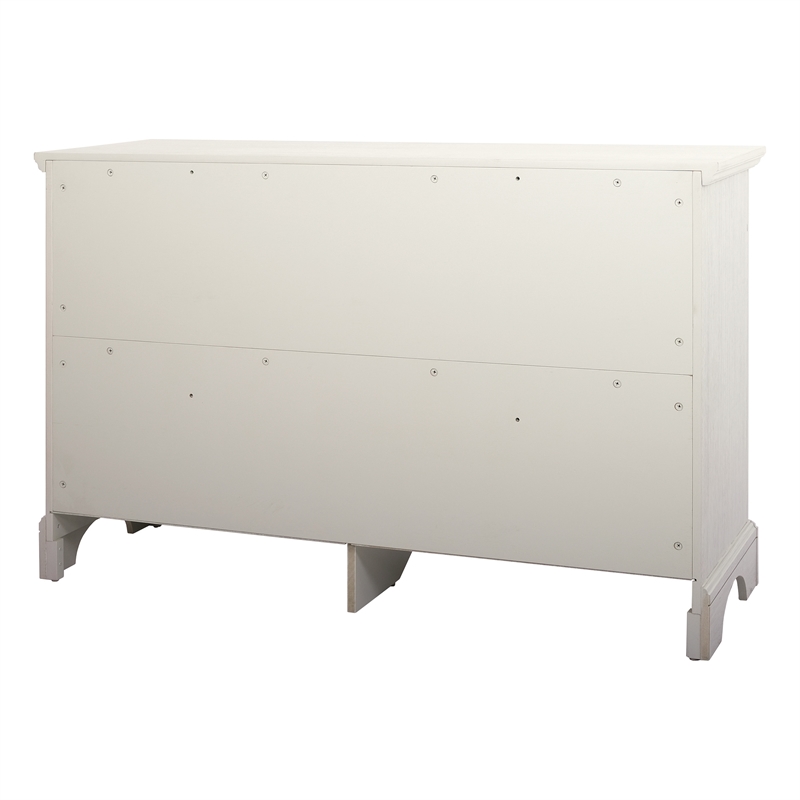 Farmhouse Basics 6 Drawer Dresser 2/CTN in Rustic White Finish Engineered Wood