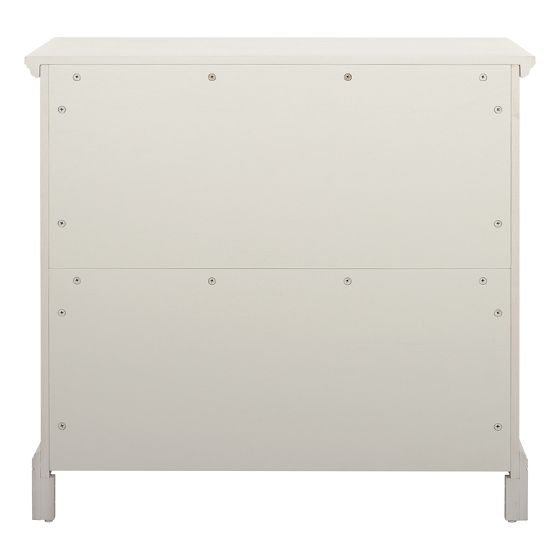 Farmhouse Basics 3 Drawer Chest in Rustic White Engineered Wood