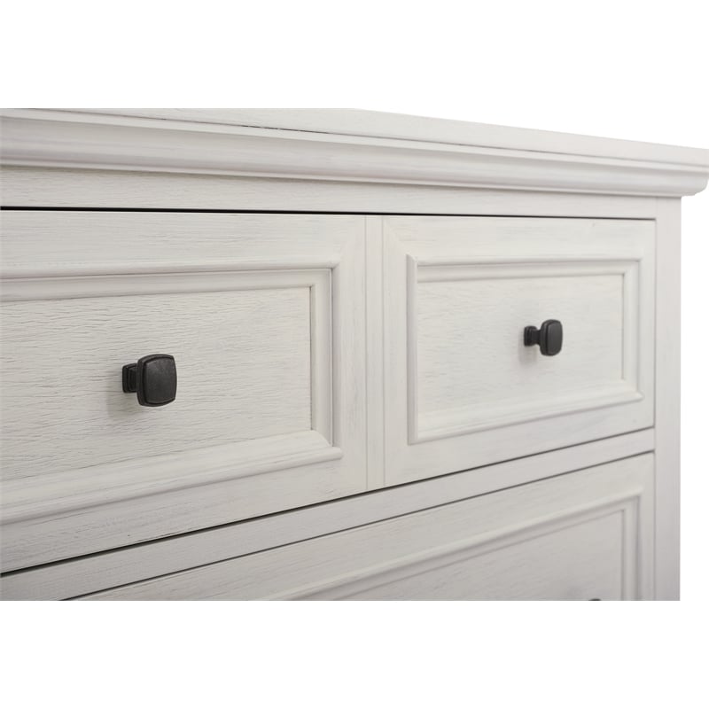 Farmhouse Basics 3 Drawer Chest in Rustic White Engineered Wood