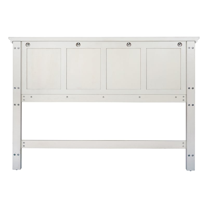 Farmhouse Basics Queen Bed Headboard in Rustic White  Engineered Wood