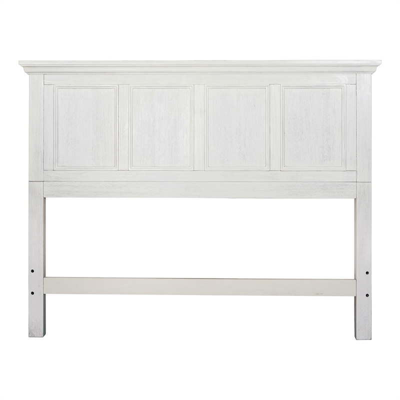 Farmhouse Basics Queen Bed Headboard in Rustic White  Engineered Wood