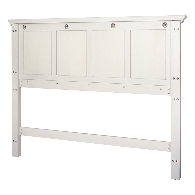 Farmhouse Basics Queen Bed Headboard in Rustic White  Engineered Wood
