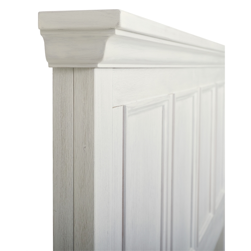 Farmhouse Basics Queen Bed Headboard in Rustic White  Engineered Wood