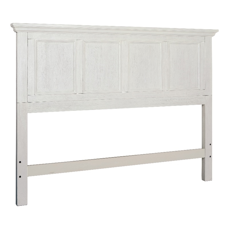 Farmhouse Basics Queen Bed Headboard in Rustic White  Engineered Wood