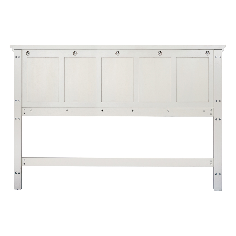 Farmhouse Basics King Bed Headboard in Rustic White Engineered Wood