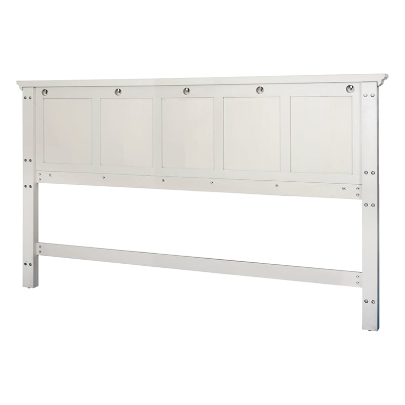 Farmhouse Basics King Bed Headboard in Rustic White Engineered Wood