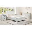 Farmhouse Basics Bed Queen 4pc. Bedroom Set in Rustic White Engineered Wood