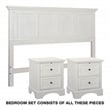 Farmhouse Basics Bed Queen 3pc. Bedroom Set in Rustic White Engineered Wood