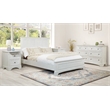 Farmhouse Basics Bed Queen 4pc. Bedroom Set in Rustic White Engineered Wood
