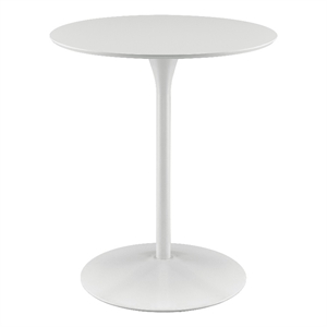 Flower 32&quot Round Counter Height  Engineered Wood Table with White Top and Base