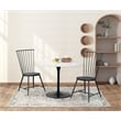 Flower Dining Table with White Faux Marble Top and Black Base
