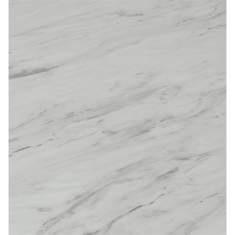 Flower Dining Table with White Faux Marble Top and Black Base
