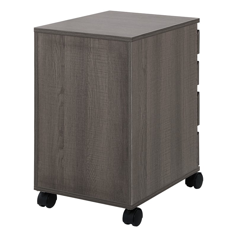 Holly 4-Drawer Mobile Storage Cart in Engineered Wood Farm Oak Finish