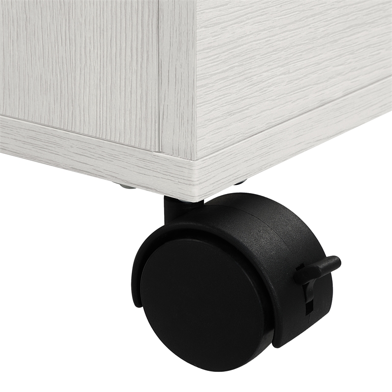 Holly 4-Drawer Mobile Storage Cart in Engineered Wood White Oak Finish