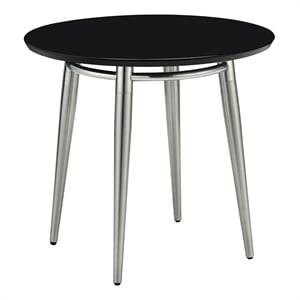 Brooklyn Round End Table with Engineered Wood Black Top