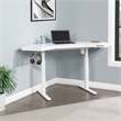 Stealth Sit-to-Stand Height Adjustable Corner Desk in White Engineered Wood