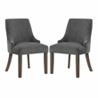 Leona Dining Chair In Charcoal Fabric with Grey Brushed Leg Finish - 2-Pack